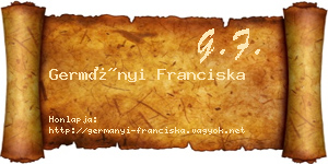 Germányi Franciska névjegykártya